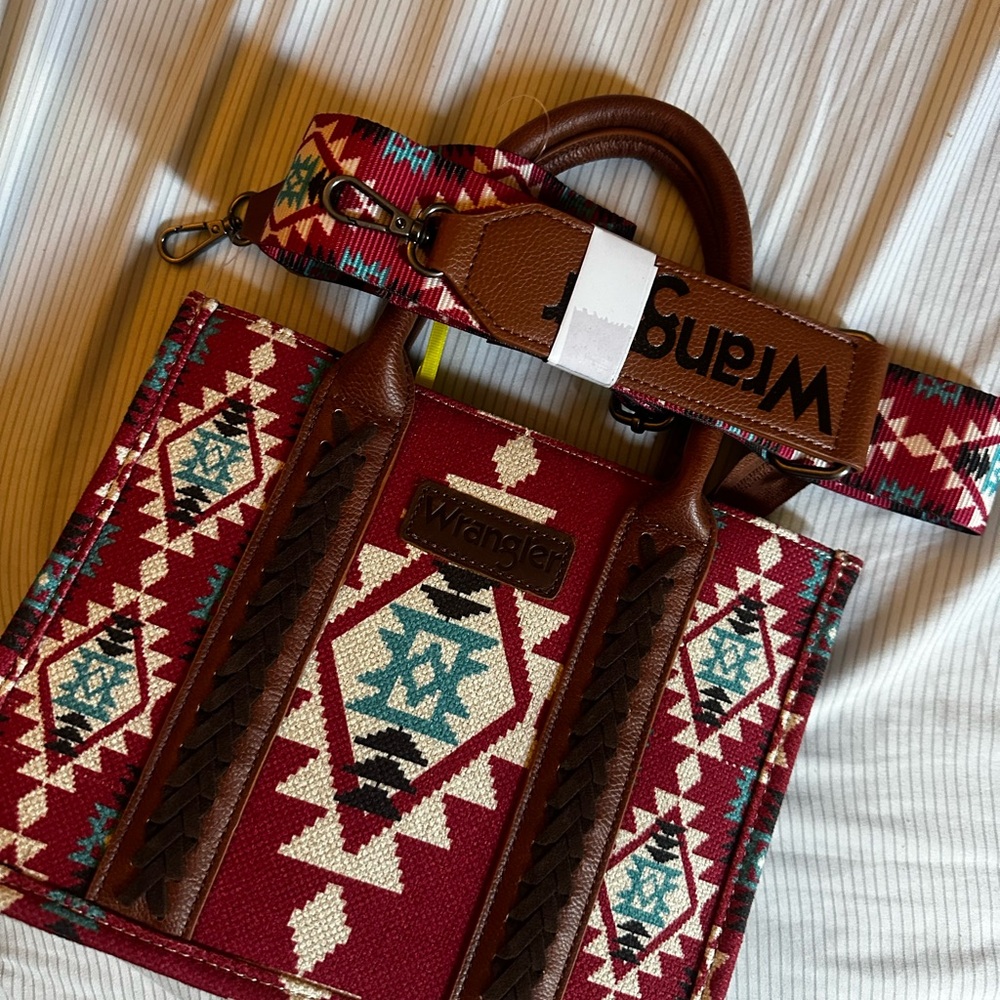 Wrangler Red and Brown Patterned Women's Bag